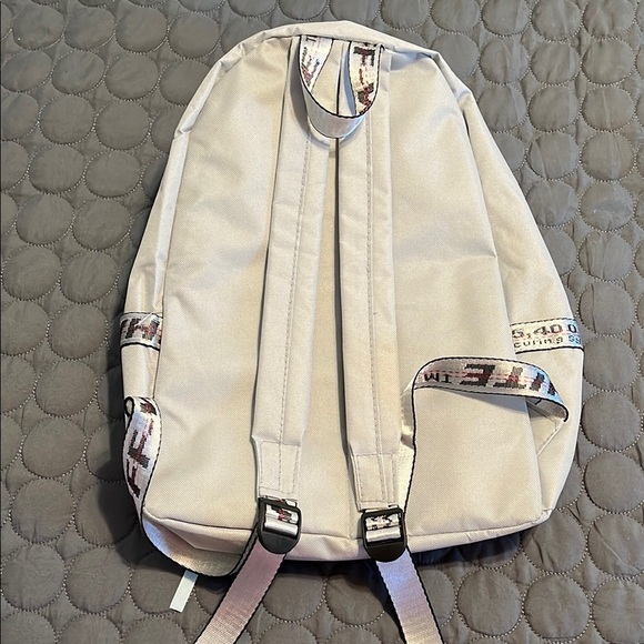 Chic Kawaii Light Gray Backpack with Chain and Ribbon Accents - Picture 12 of 13